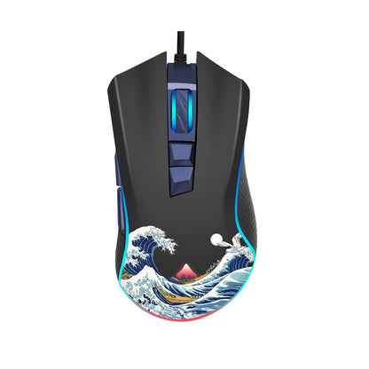 XVX G705 Kanagawa Themed Programmable Wired Gaming Mouse