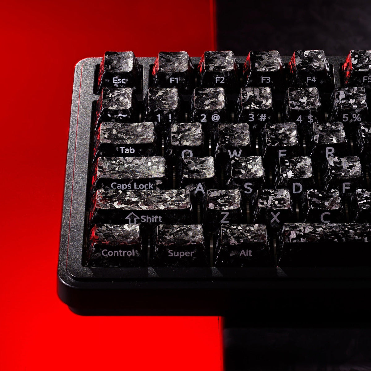 XVX Forged Carbon-Look Cherry Profile Side-Printed PC Keycap Set