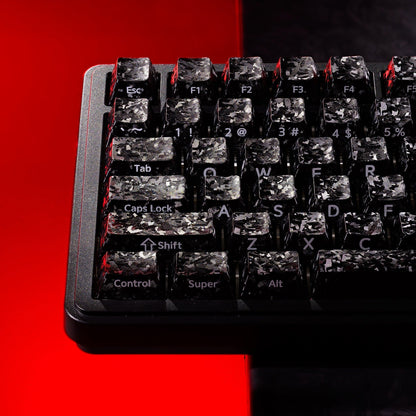 XVX Forged Carbon-Look Cherry Profile Side-Printed PC Keycap Set