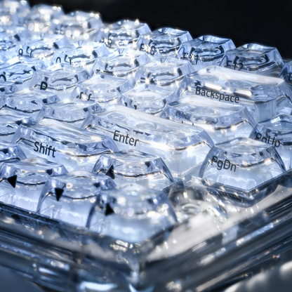 XVX Arctic Transparent SA Profile Double-Shot 128-Key PC Keycap Set