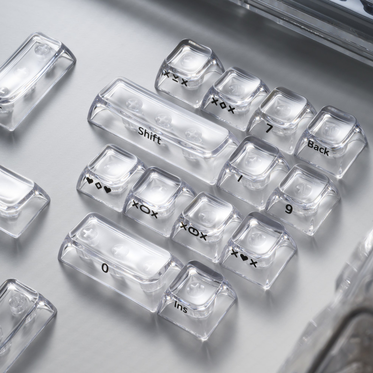 XVX Arctic Transparent SA Profile Double-Shot 128-Key PC Keycap Set