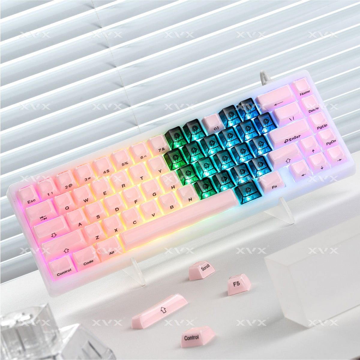 XVX Fizz Heart Series Cherry Profile PC 21-Key Artisan Keycap Set