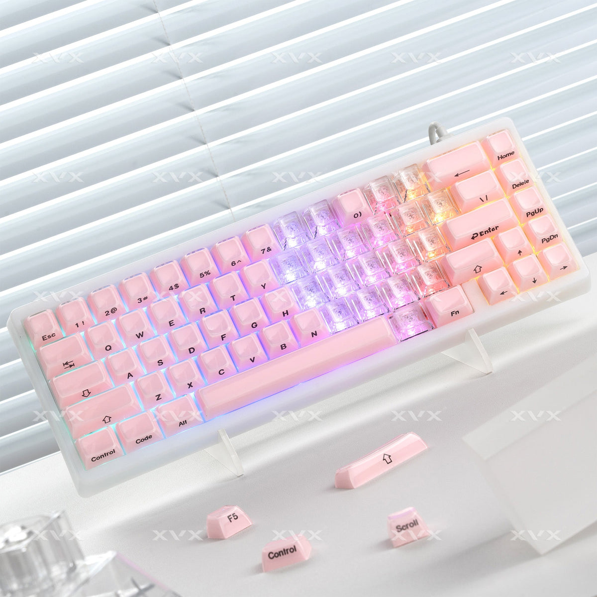 XVX Fizz Heart Series Cherry Profile PC 21-Key Artisan Keycap Set