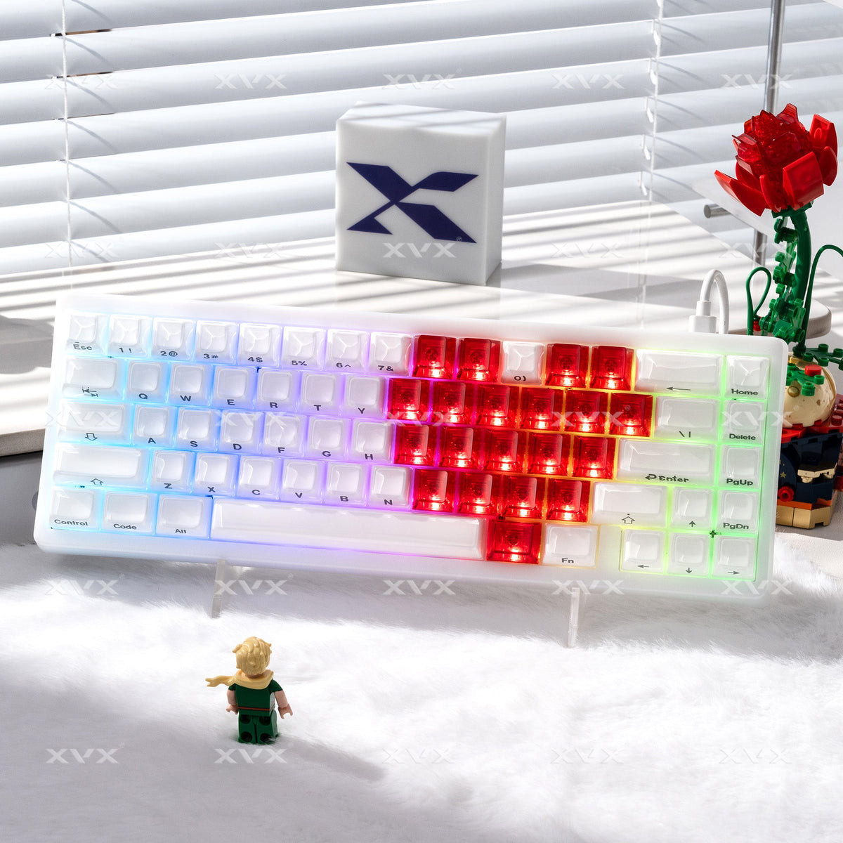 XVX Fizz Heart Series Cherry Profile PC 21-Key Artisan Keycap Set