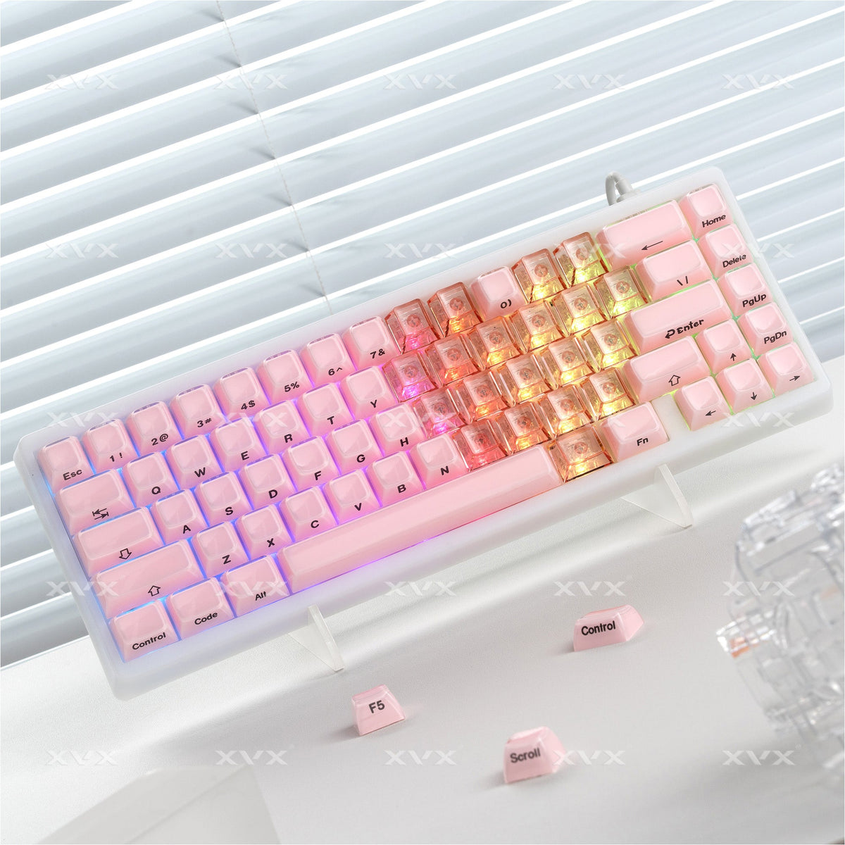 XVX Fizz Heart Series Cherry Profile PC 21-Key Artisan Keycap Set
