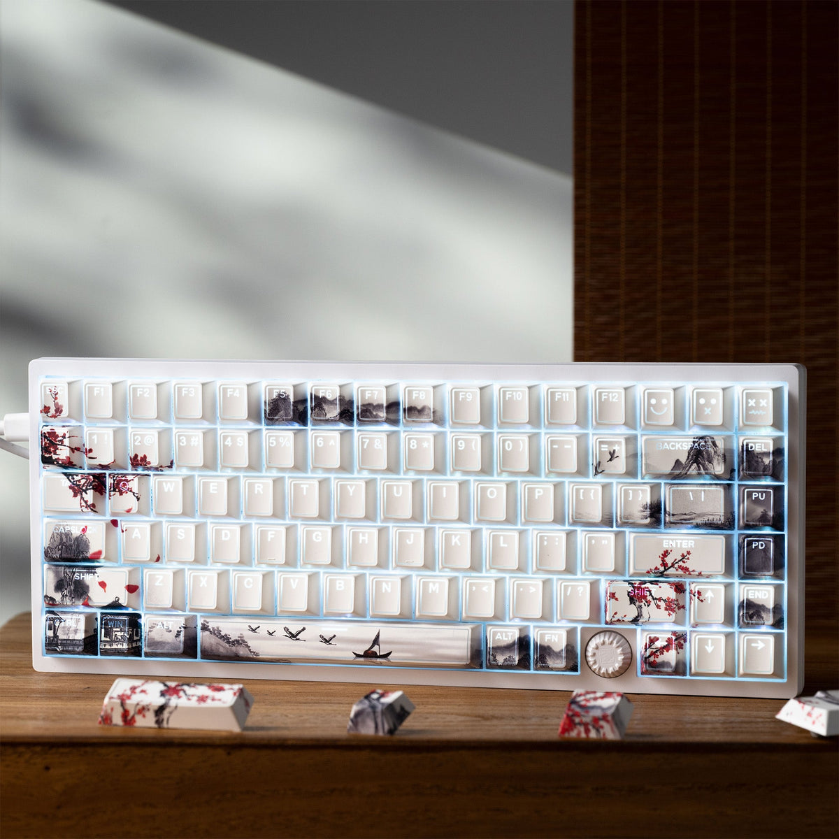 XVX PRISM Shine-Through Double-Shot Cherry Profile 142-Key PBT Keycap Set