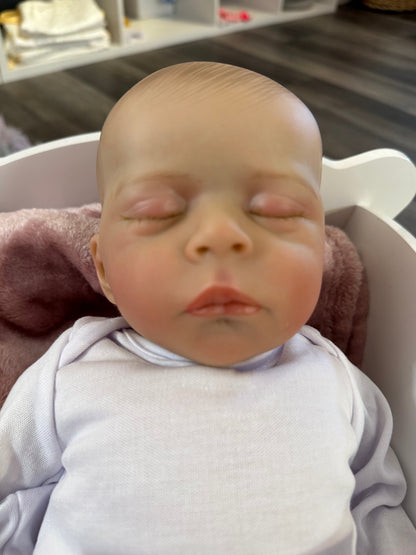 Levi painted hair Reborn vinyl/cloth body baby 19in Newborn