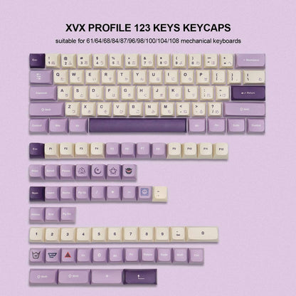 XVX Lavender Purple Dye-Sublimation XVX Profile 123-Key PBT Keycap Set