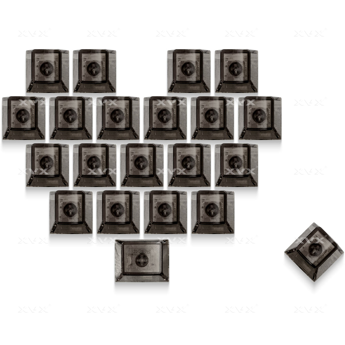 XVX Fizz Heart Series Cherry Profile PC 21-Key Artisan Keycap Set