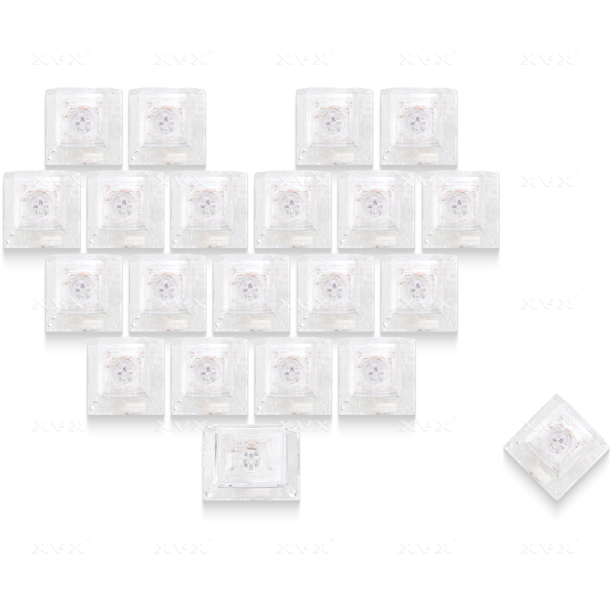 XVX Fizz Heart Series Cherry Profile PC 21-Key Artisan Keycap Set
