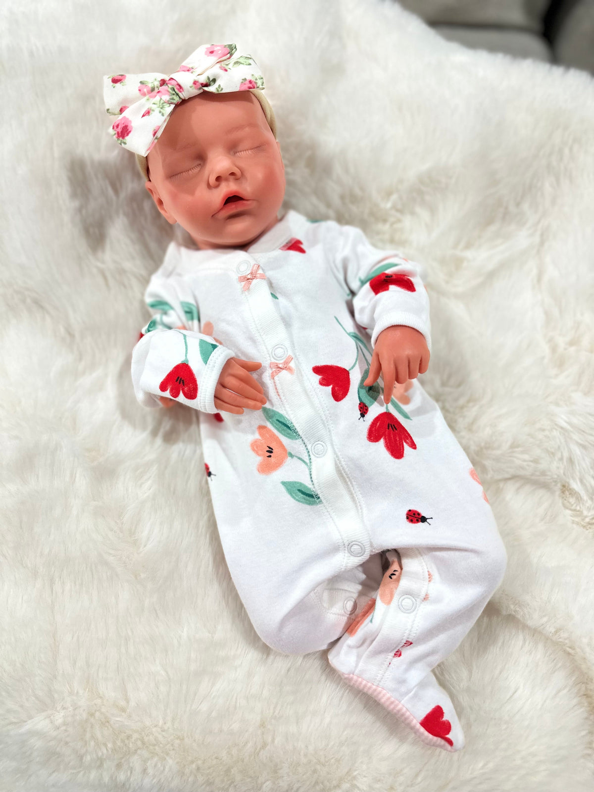 Willow 17-18in reborn baby Full Silicone Baby girl tan skin tone approx 6lbs open mouth tat 10 days