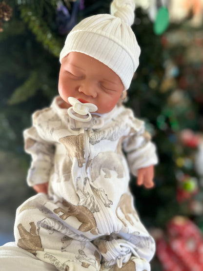 Joshua Full Silicone Baby boy tan skin tone Reborn 17-18 in approx 6lbs open mouth tat 10 days