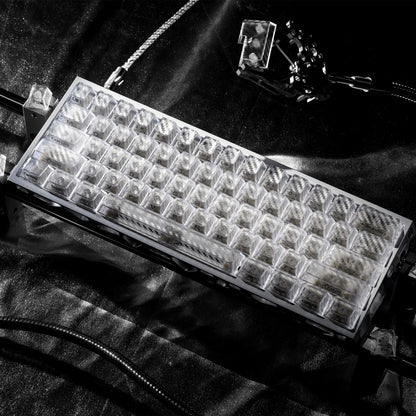 XVX Carbon Fiber Textured Cherry Profile PC Keycap Set