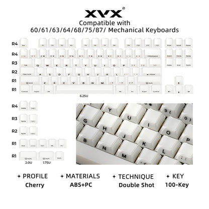 XVX Velvet Jelly Side-Printed Translucent Cherry Profile Double-Shot Keycap Set