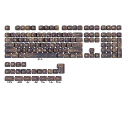 XVX Walnut Texture MOA  Profile Dye-Sublimation PBT 130-Key Keycap Set