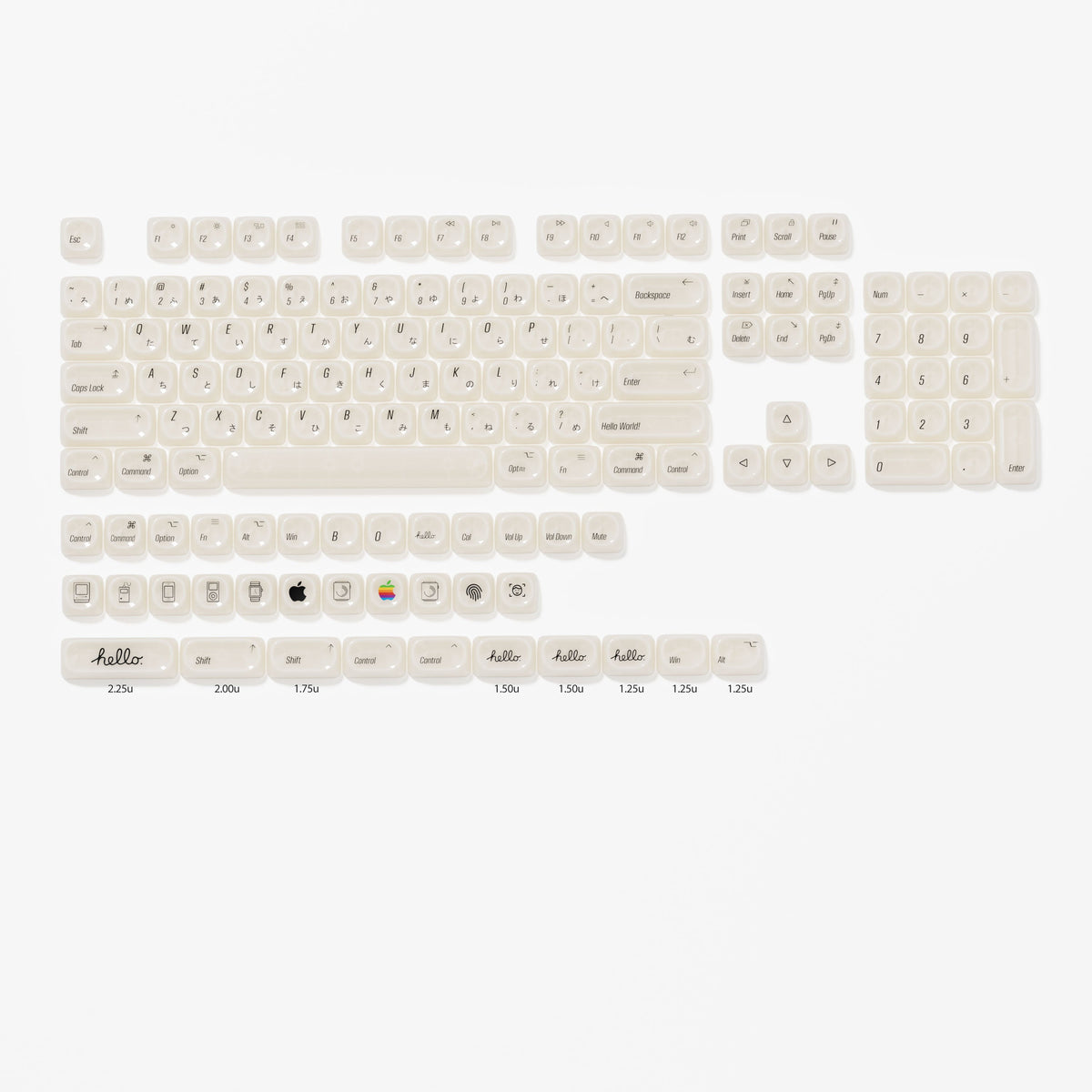 XVX White Chocolate MOA Profile Translucent 139-Key PC Keycap Set