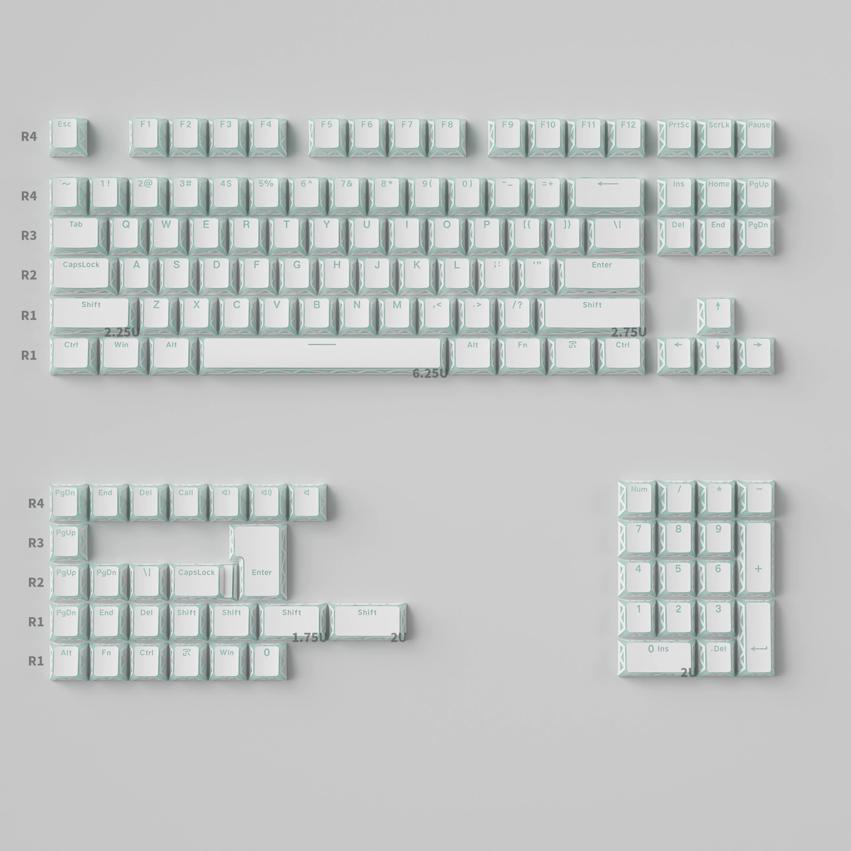 XVX PRISM Refraction Shine-Through Cherry Profile 130-Key PBT Keycap Set