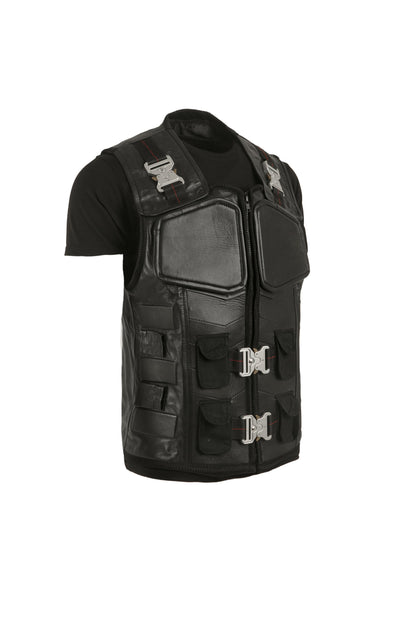 Handmade W Snipes Blade Vest Trinity Vampire Hunter Military Style Handmade Cosplay Costume Leather Vest