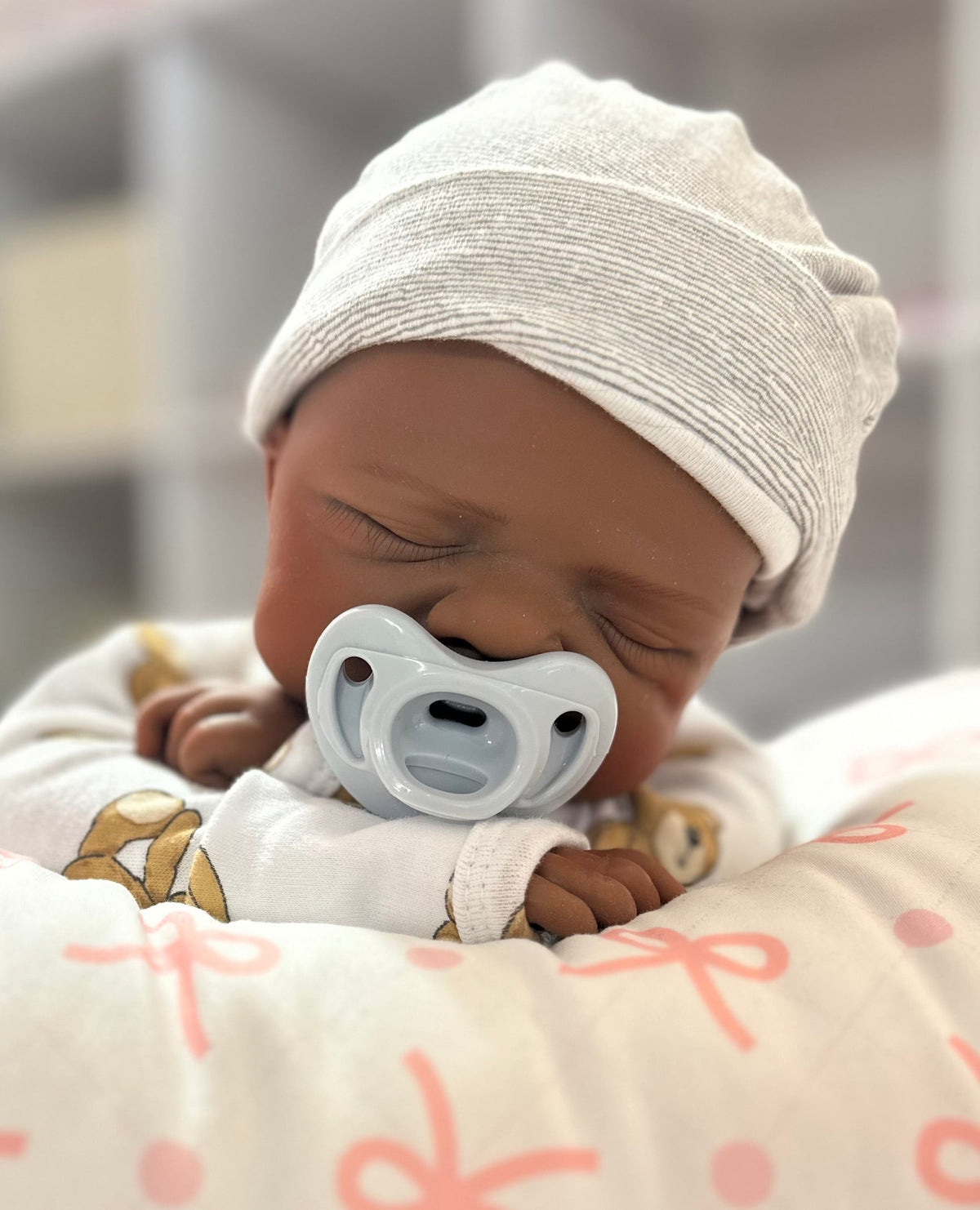 Daniel 19-20in reborn baby dark skin Tone Full Silicone newborn  Boy approx 7.3 lbs open mouth 10 days tat