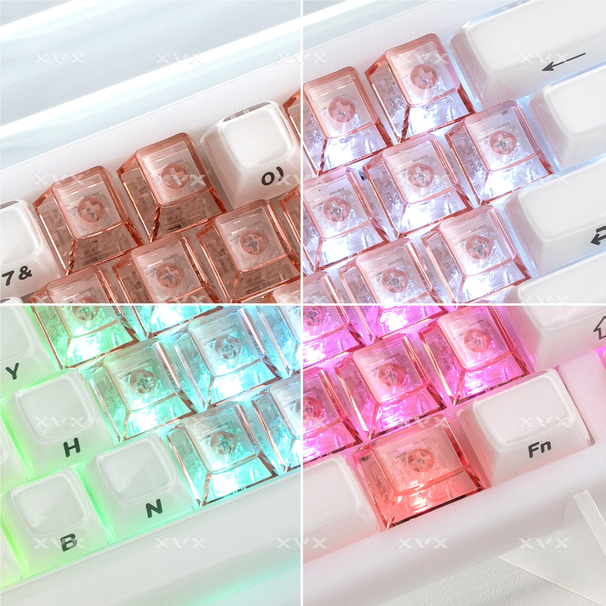 XVX Fizz Heart Series Cherry Profile PC 21-Key Artisan Keycap Set