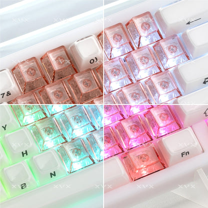 XVX Fizz Heart Series Cherry Profile PC 21-Key Artisan Keycap Set