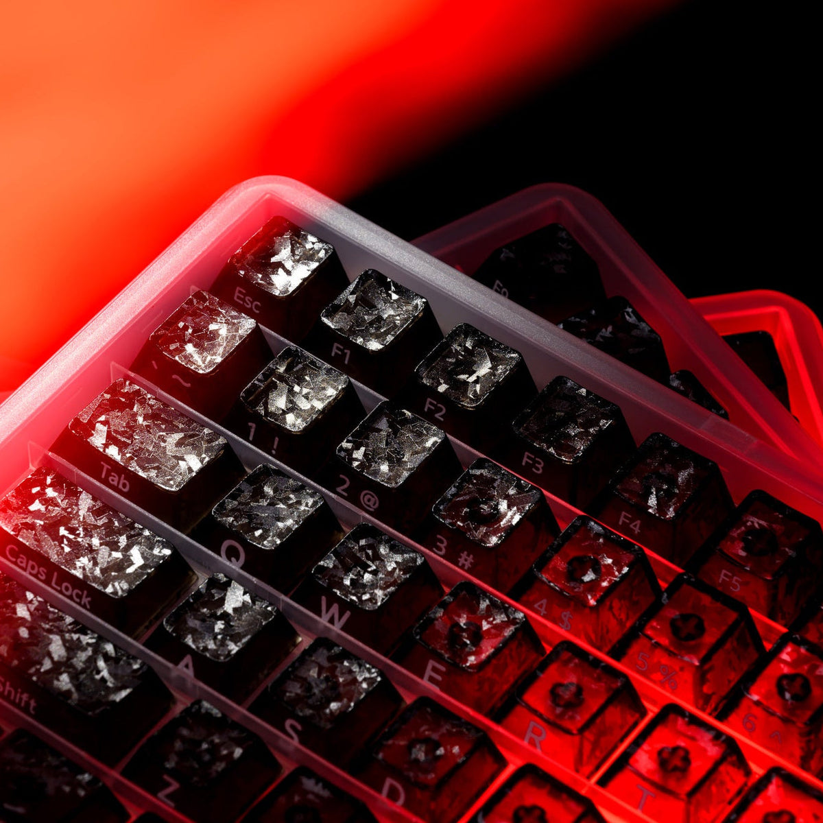 XVX Forged Carbon-Look Cherry Profile Side-Printed PC Keycap Set