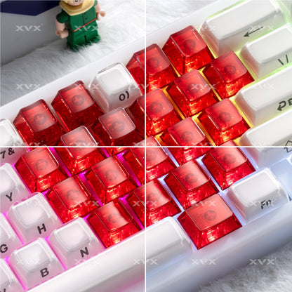 XVX Fizz Heart Series Cherry Profile PC 21-Key Artisan Keycap Set