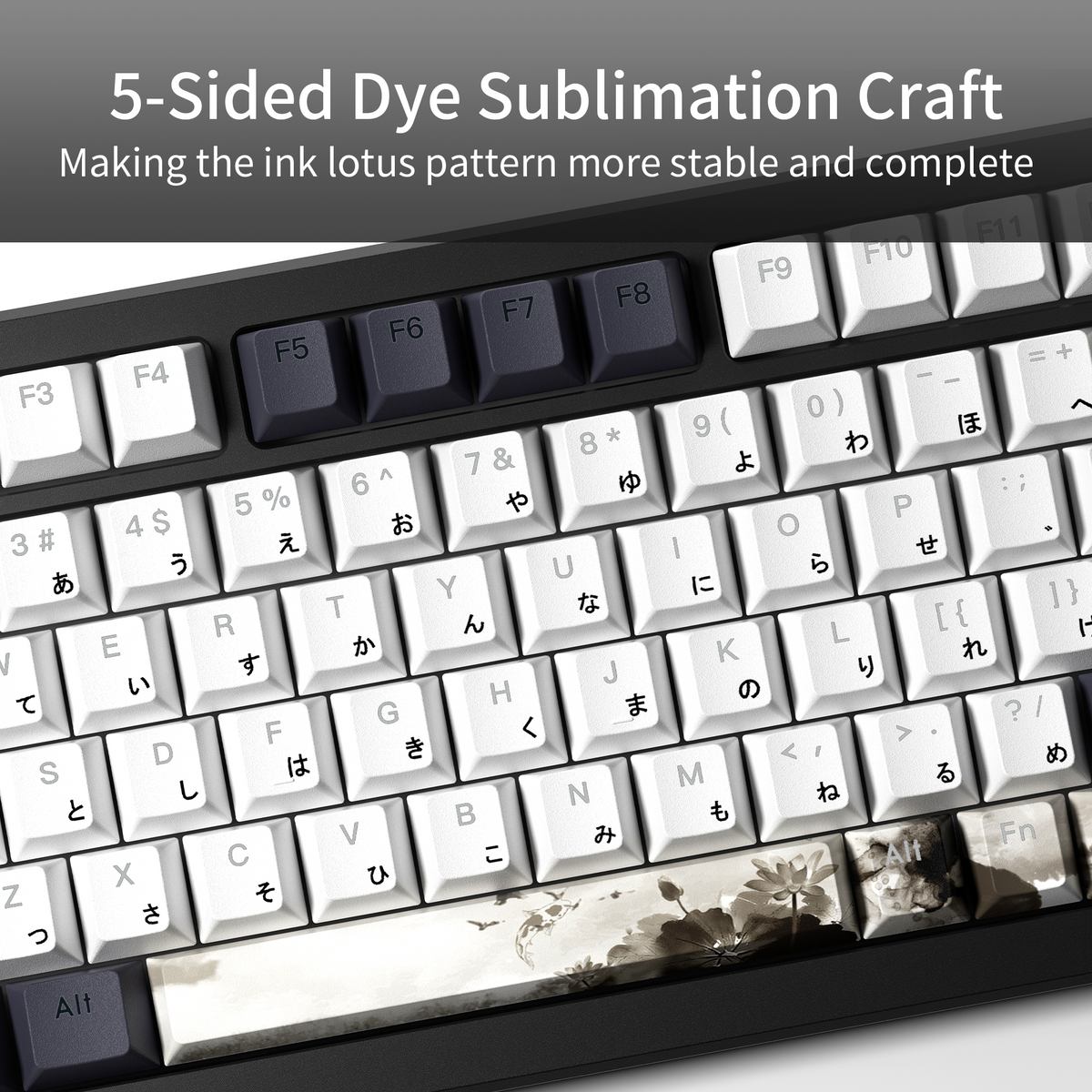 XVX Lotus Cherry Profile Shine-Through Dye-Sub PBT Keycap Set (133-Key)
