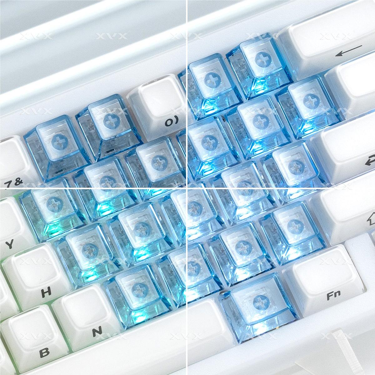 XVX Fizz Heart Series Cherry Profile PC 21-Key Artisan Keycap Set