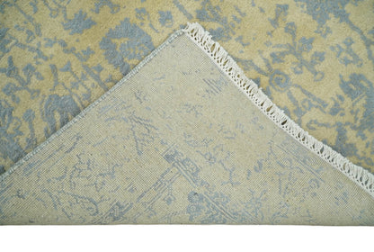 4x6 Fine Hand Knotted Gold and Silver Traditional Persian Style Antique Wool and Silk Rug