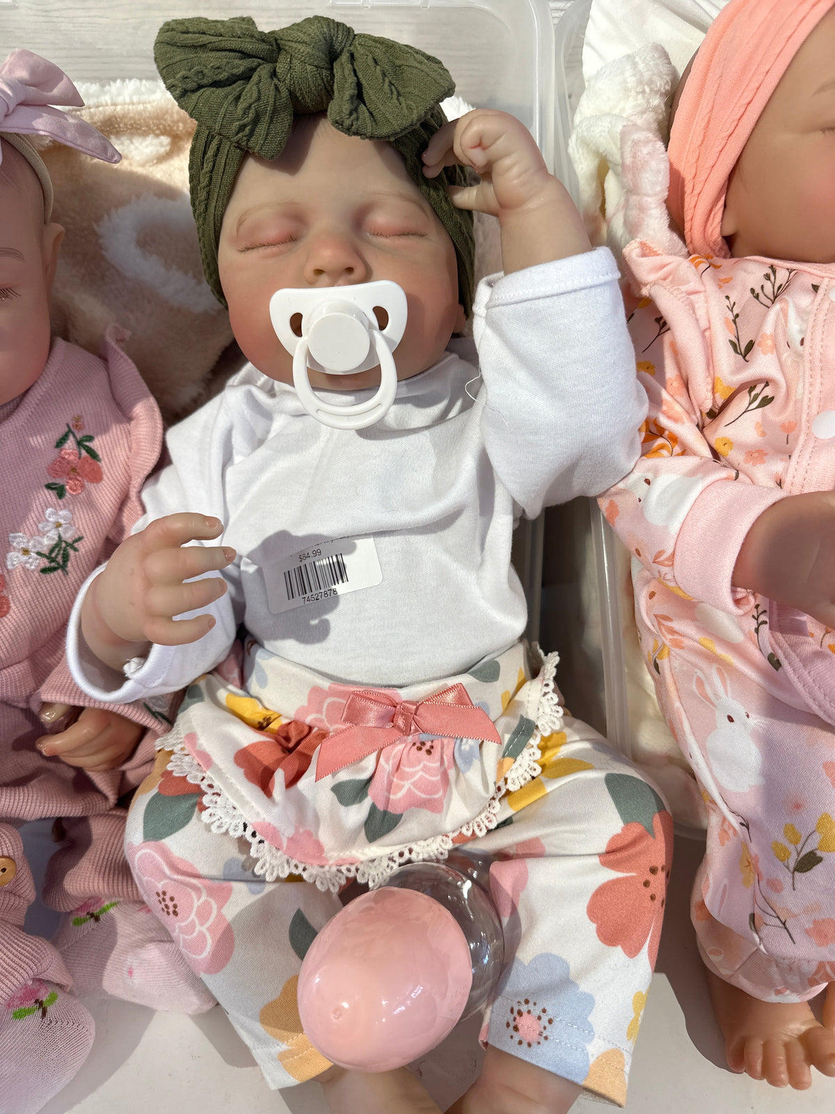 painted hair girl Reborn full vinyl baby 19in