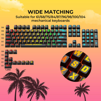 XVX IMD MIAMI Pattern Shine-Through OEM Profile 118-Key Keycap Set