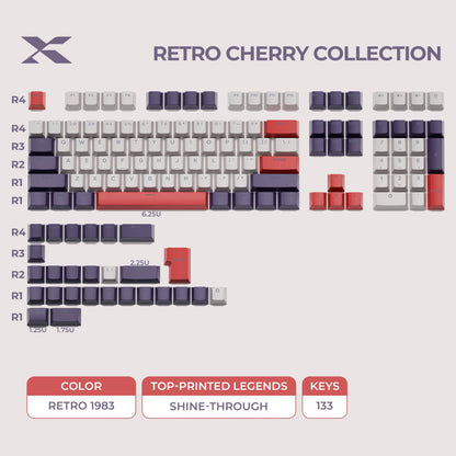XVX Retro Cherry Series Color Matching Double-Shot PBT Keycap Set