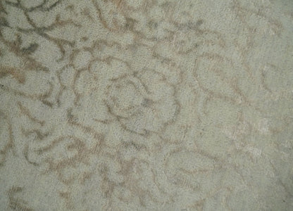 5x7 Fine Hand Knotted Beige and Brown Traditional Style Antique Wool and Silk Rug