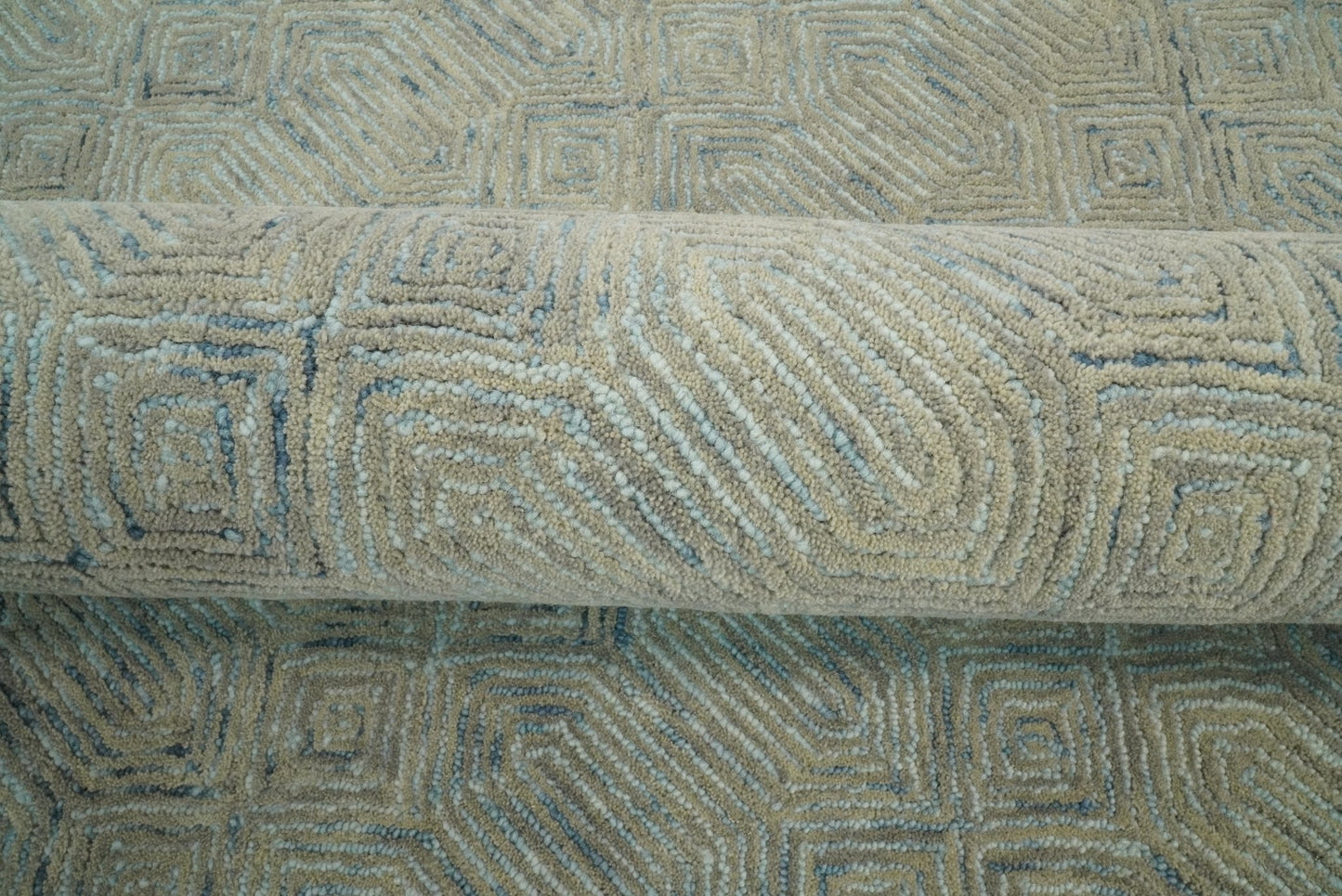Beige Modern Style Hand Tufted Wool Area Rug