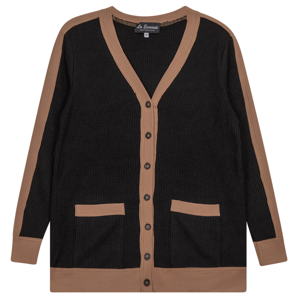 Maternity Waffle Contrast Cardigan
