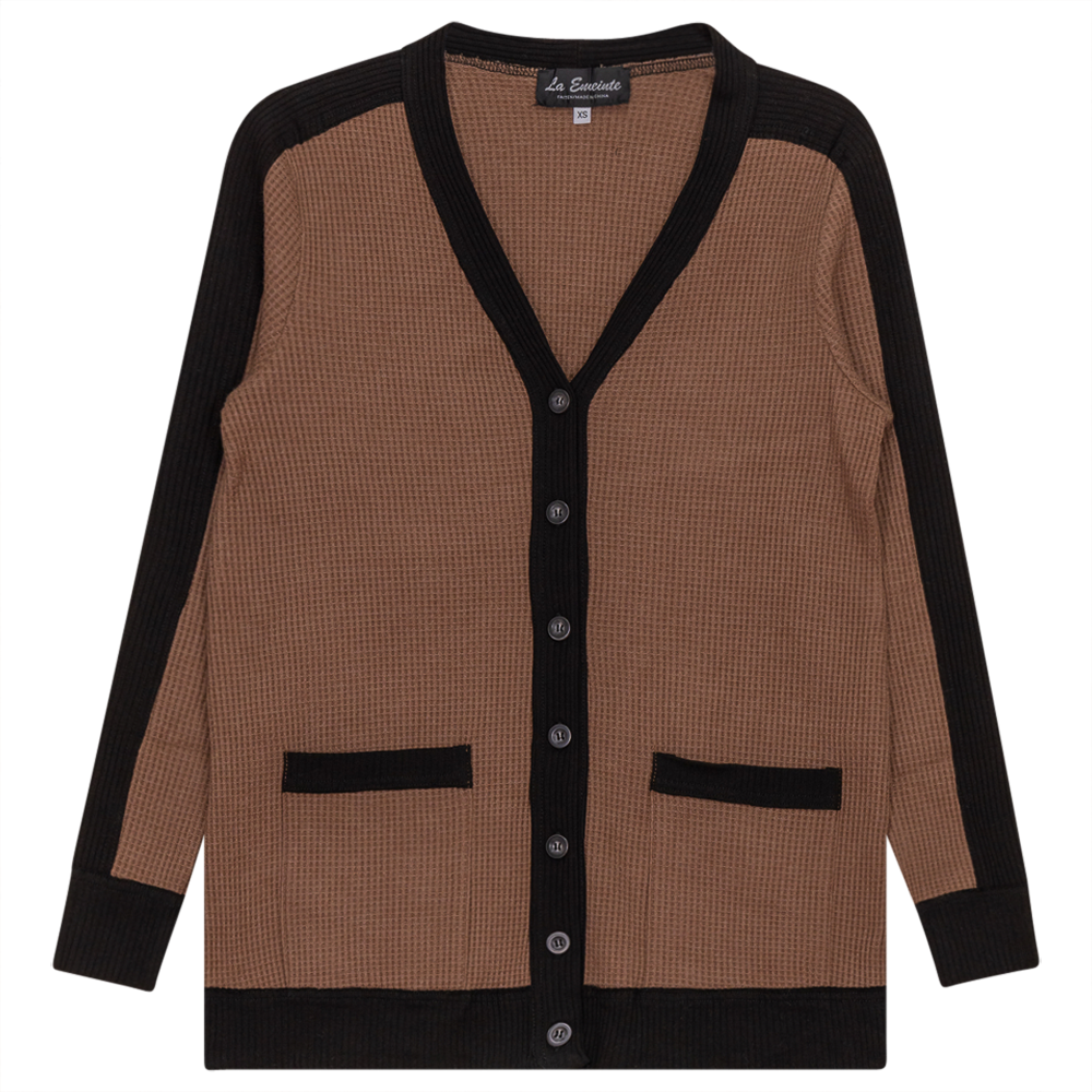 Maternity Waffle Contrast Cardigan