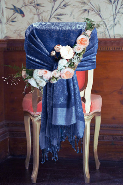 Sakkas 70" x 28" Paisley Self-Design Pashmina Shawl / Wrap / Stole