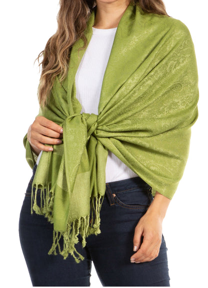 Sakkas 70" x 28" Paisley Self-Design Pashmina Shawl / Wrap / Stole