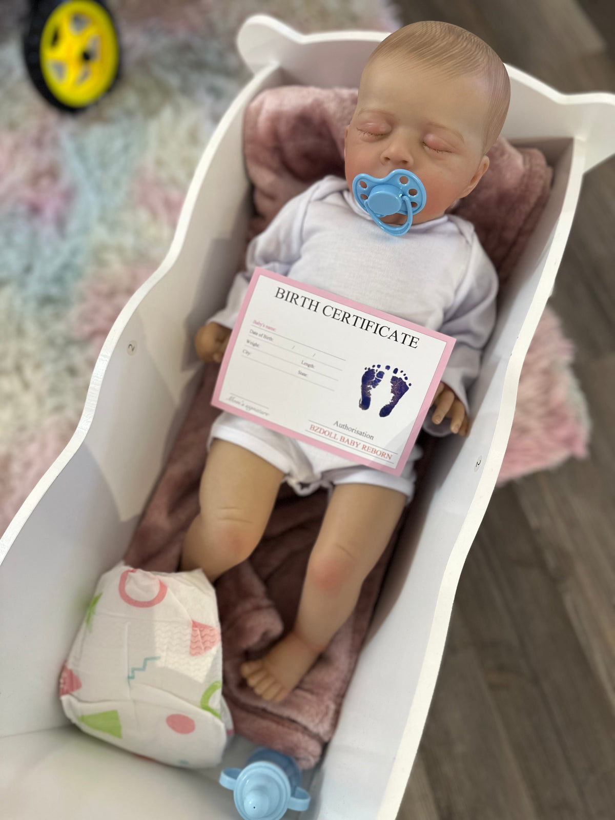Levi painted hair Reborn vinyl/cloth body baby 19in Newborn