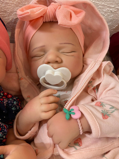 Paisleigh 19” Full Silicone baby Reborn newborn Fair Skin Tone approx 7.3lbs open mouth