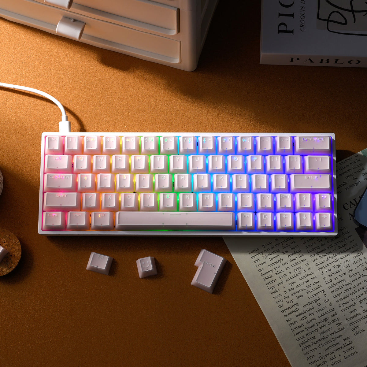 XVX PRISM Shine-Through Double-Shot Cherry Profile 142-Key PBT Keycap Set