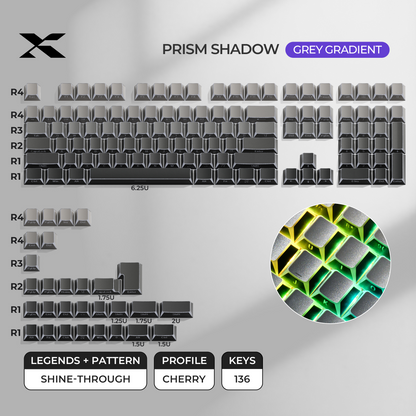 XVX PRISM Shadow Shine-Through Double-Shot Cherry Profile PBT Keycap Set