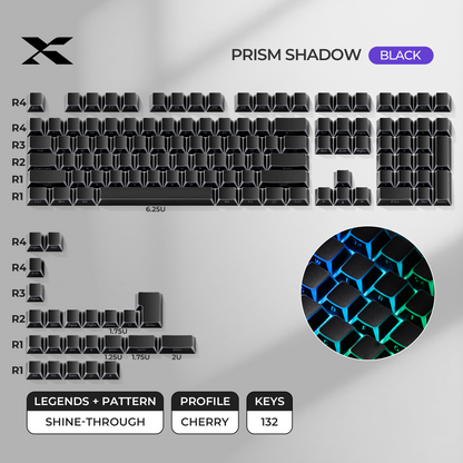XVX PRISM Shadow Shine-Through Double-Shot Cherry Profile PBT Keycap Set