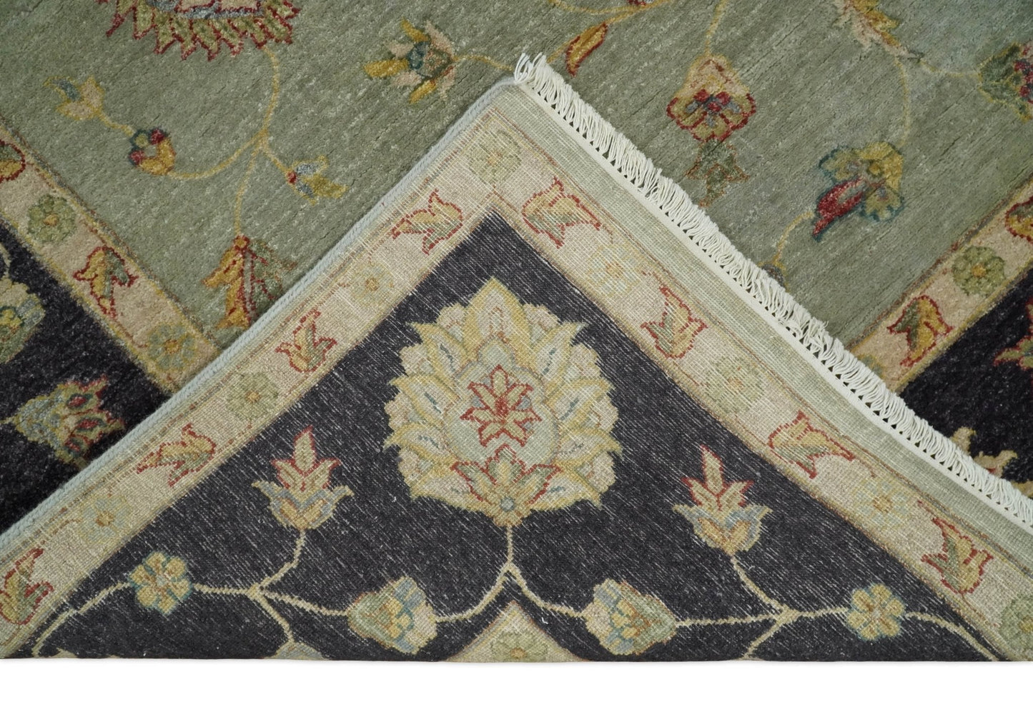 8x10 Fine Hand Knotted Silver and Black Antique Traditional Vintage Persian Wool Rug