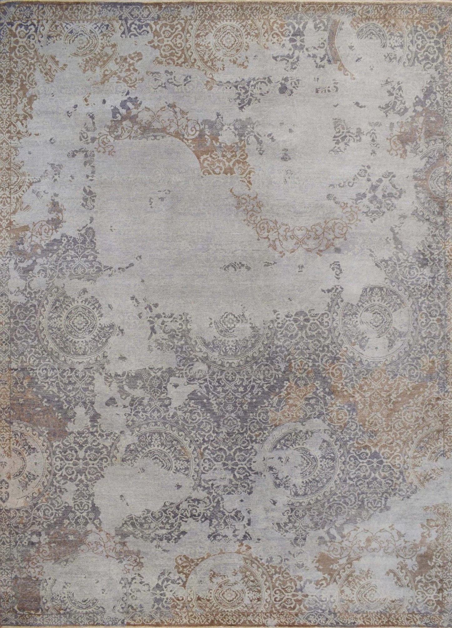 Brown Traditional Style Hand Knotted Wool 8x10 Area Rug