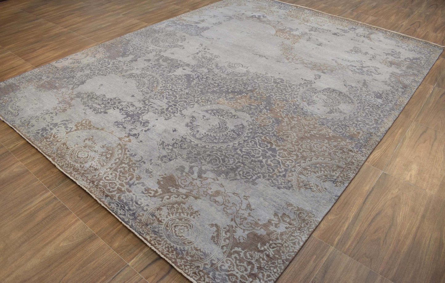 Brown Traditional Style Hand Knotted Wool 8x10 Area Rug