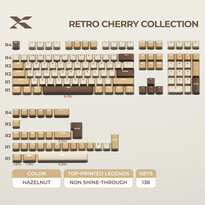 XVX Retro Cherry Series Color Matching Double-Shot PBT Keycap Set