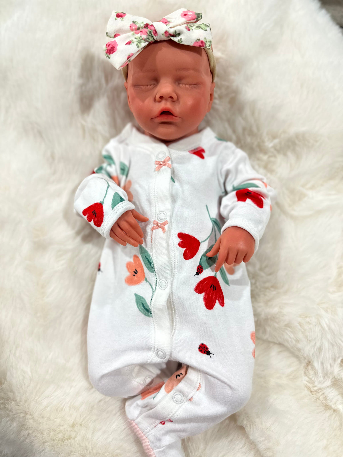 Willow 17-18in reborn baby Full Silicone Baby girl tan skin tone approx 6lbs open mouth tat 10 days
