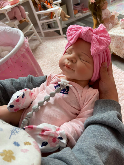 Paisleigh 19” Full Silicone baby Reborn newborn Fair Skin Tone approx 7.3lbs open mouth
